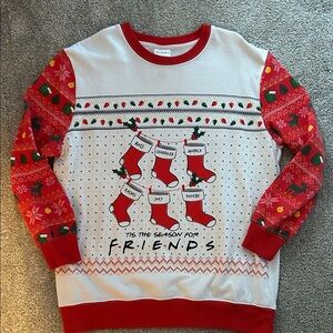 Worn once! Ugly sweater Christmas sweatshirt friends theme